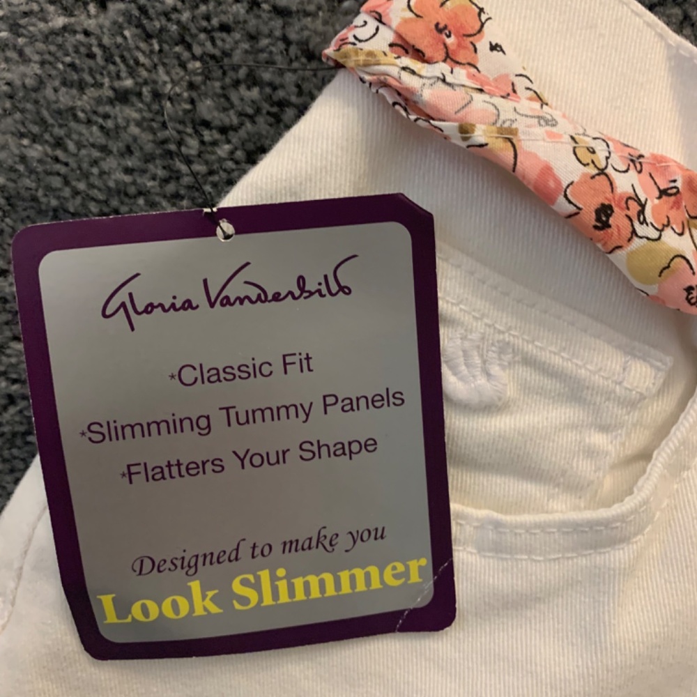 NWT Gloria Vanderbilt Capri size 14; white - Picture 4 of 5